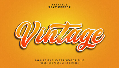 3D Vintage text effect - Editable text effect