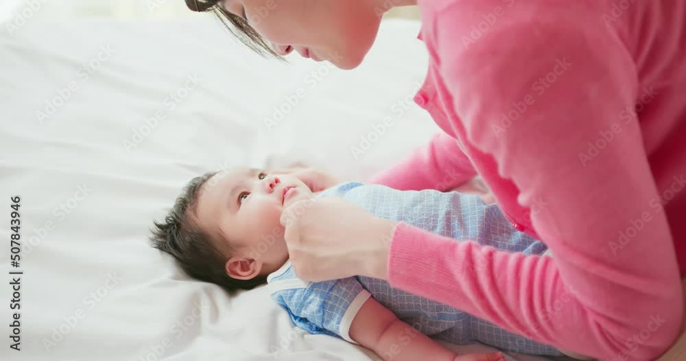 Poster mother with her baby