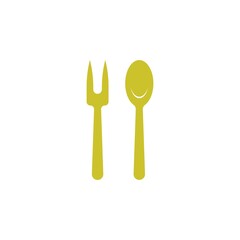 Spoon and fork icon symbol vector