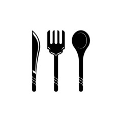 Spoon and fork icon symbol vector