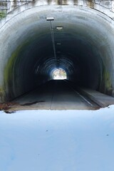 山奥の人気のない暗いトンネル