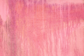 Abstract art background light red and rose colors. Watercolor painting on canvas with soft pink gradient.