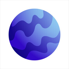 Blue planet. 3d vector icon.