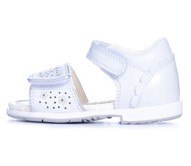 Children's summer sandals on white background isolation