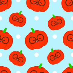 Vector seamless pattern with pumpkins character