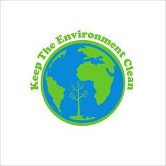 Keep the environment clean. Maintain a healthy ecosystem. Avoid pollution. Earth Day emblem. Logo for the celebration of Earth. Illustration for international holiday Earth Day