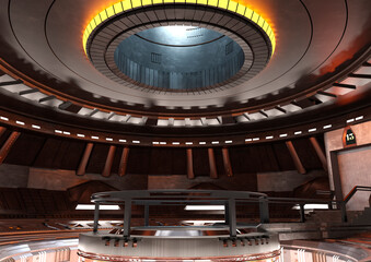 Obraz premium 3D Rendering Science Fiction Podium