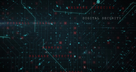 Image of data processing over black background