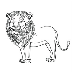 Lion coloring page ,Illustration of a Animal - Lion