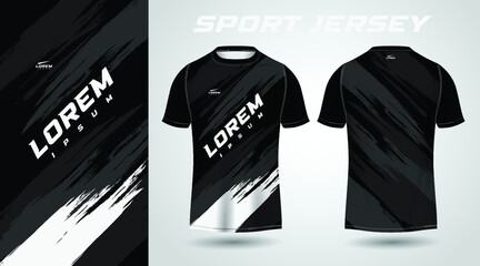 black t-shirt sport jersey design