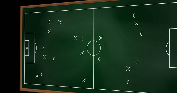Image of game plan on blackboard
