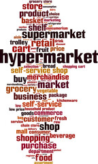 Obraz premium Hypermarket word cloud