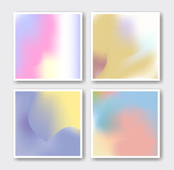 Naklejka premium Abstract colorful gradient holographic cover set Futuristic design for brochure, flyer, wallpaper, banner, Liquid colorful holographic cover set poster background
