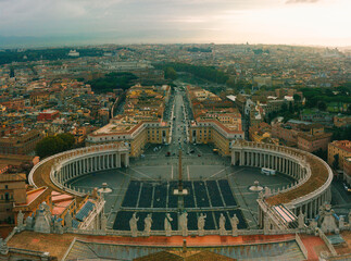 Naklejka na ściany i meble Panoramic view from the dome of St. Peter's Basilica in the Vatican