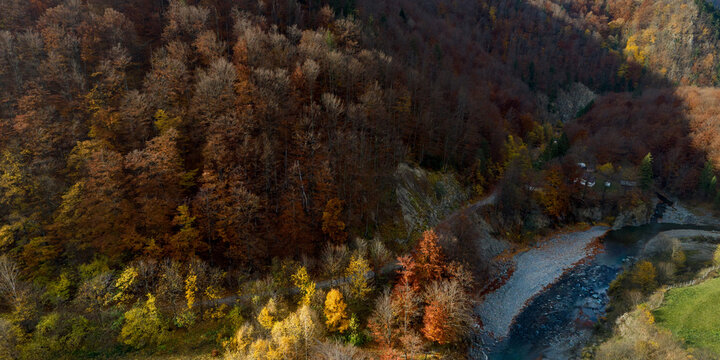 Lepsa, Romania. Beautiful lanscape in the autumn.