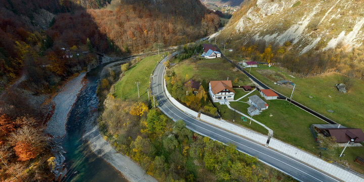 Lepsa, Romania. Beautiful lanscape in the autumn.