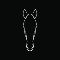 Horse Head Line Art for Logo, Icon-Symbol, Pictogram or Graphic Design Element. Vector Illustration