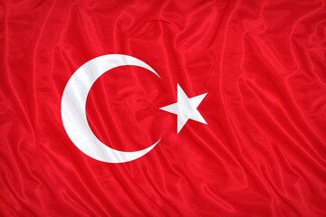 Turkey flag pattern on the fabric texture ,vintage style