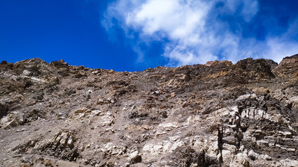 Sand landscape with blue sky and clouds