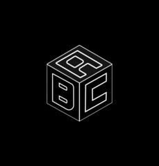 Cube letter logo design, font logo design, unique logo design.