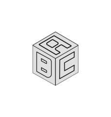Letter logo design, Cube logo design.