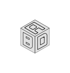 Letter logo design, Cube logo design.