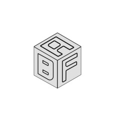 Letter logo design, Cube logo design.