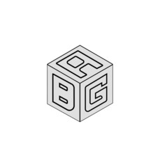 Letter logo design, Cube logo design.