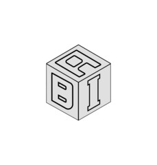 Letter logo design, Cube logo design.