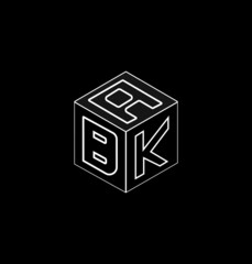 Cube letter logo design, font logo design, unique logo design.