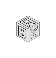 Letter logo design, Cube logo design.