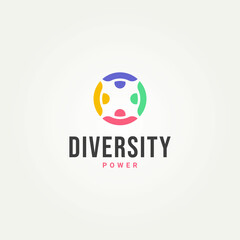 minimalist diversity and inclusion logo template vector illustration design. simple people community, network, and social symbol logo concept
