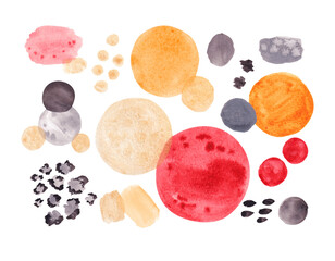 Watercolor abstract spots on a white background