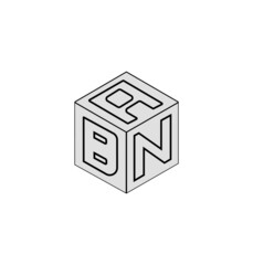 Letter logo design, Cube logo design.