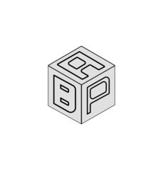 Letter logo design, Cube logo design.