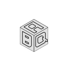 Letter logo design, Cube logo design.