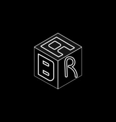 Cube letter logo design, font logo design, unique logo design.