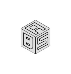 Letter logo design, Cube logo design.