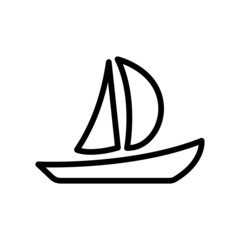Sailboat icon vector. transportation, Water transportation. line icon style. Simple design illustration editable