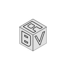 Letter logo design, Cube logo design.