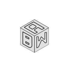 Letter logo design, Cube logo design.
