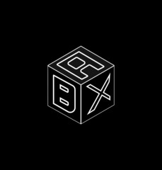 Cube letter logo design, font logo design, unique logo design.