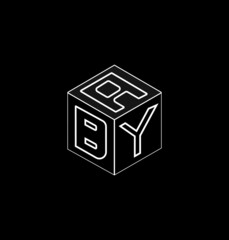 Cube letter logo design, font logo design, unique logo design.