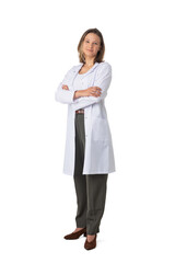 Young doctor woman with arms crossed - 507861177