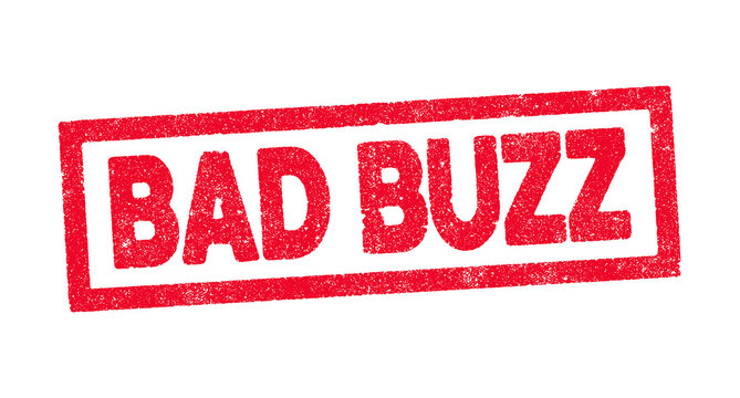 Vector illustration of the word Bad Buzz in red ink stamp