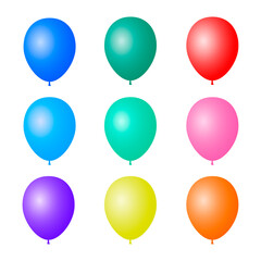Party balloons on transparent background that can be removed with Photoshop.