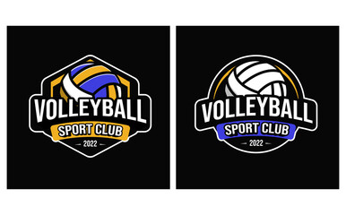 volleyball championship logo template volleyball club logo design with emblem style