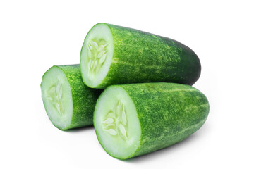 Cucumber isolated. Cucumber on white. Full depth of field. With clipping path