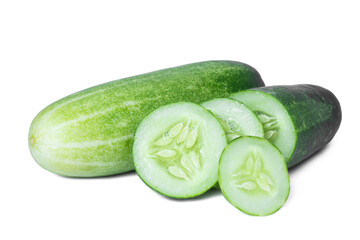 Cucumber isolated. Cucumber on white. Full depth of field. With clipping path