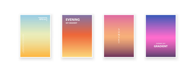 Cover design with soft evening background. Evening gradient background. Modern blurred vector illustration. Fantastic soft background.
